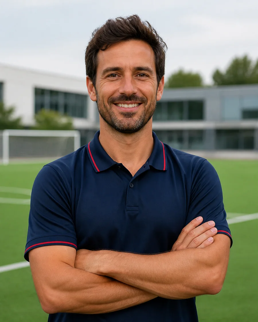 Retrato ficticio del entrenador de fútbol