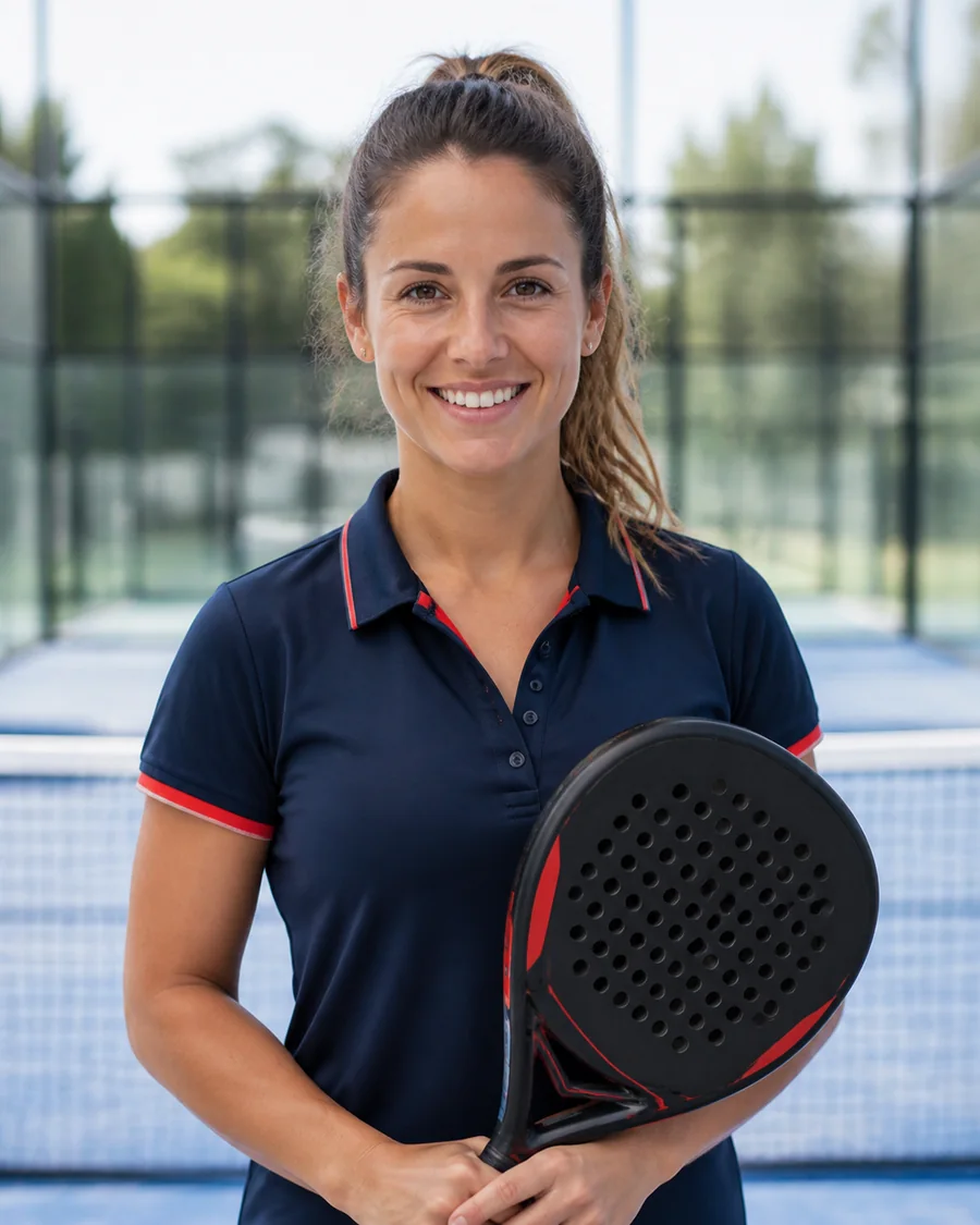 Retrato ficticio de la entrenadora de pádel